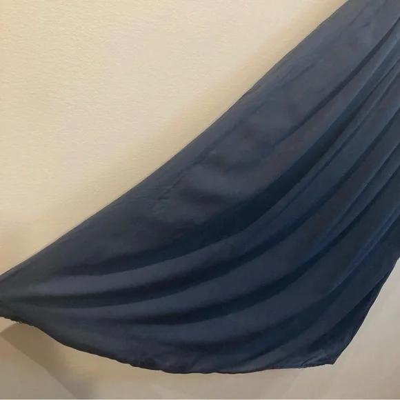 ARITZIA WILFRED Sz M Honoree 100% Modal Tiered Skirt Spaghetti Straps Dress BLUE - Picture 6 of 11